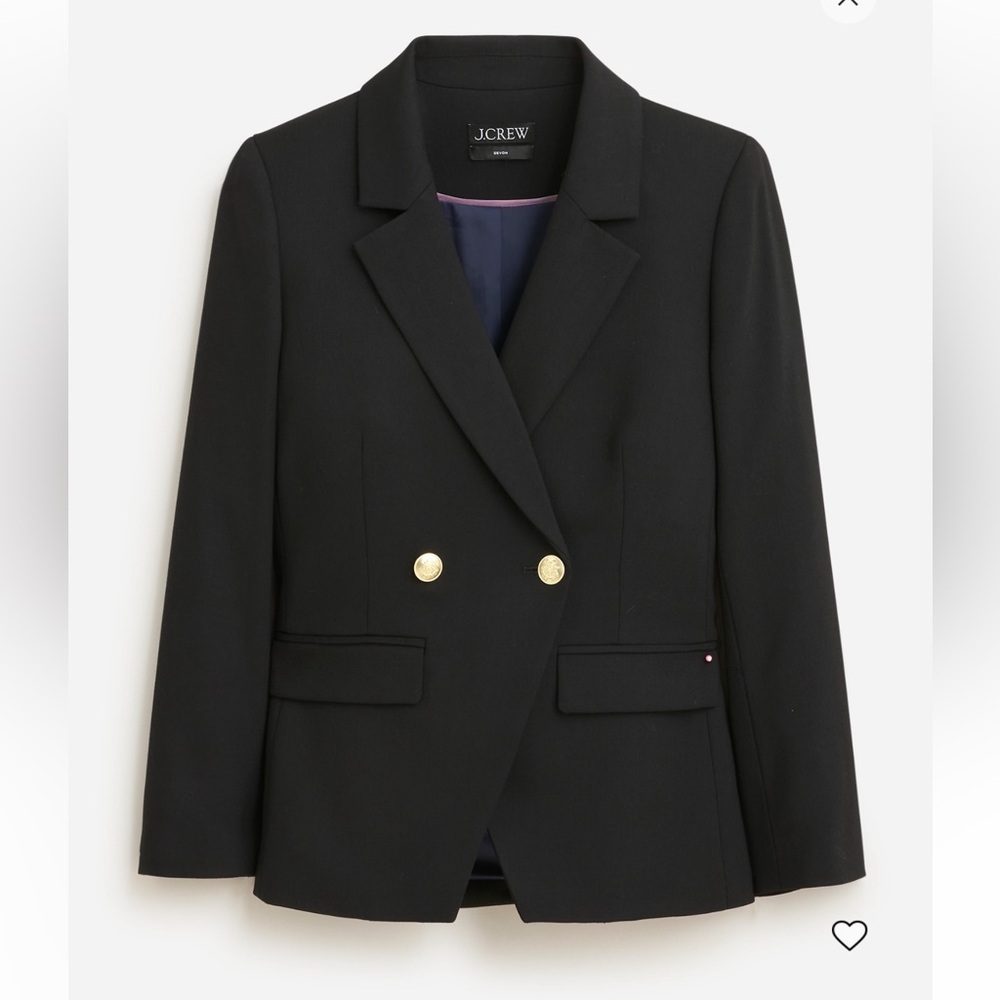 J. Crew Black Devon Blazer in Italian City Wool Blend